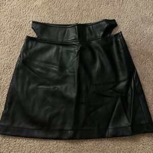 Leather Cut Out Skirt